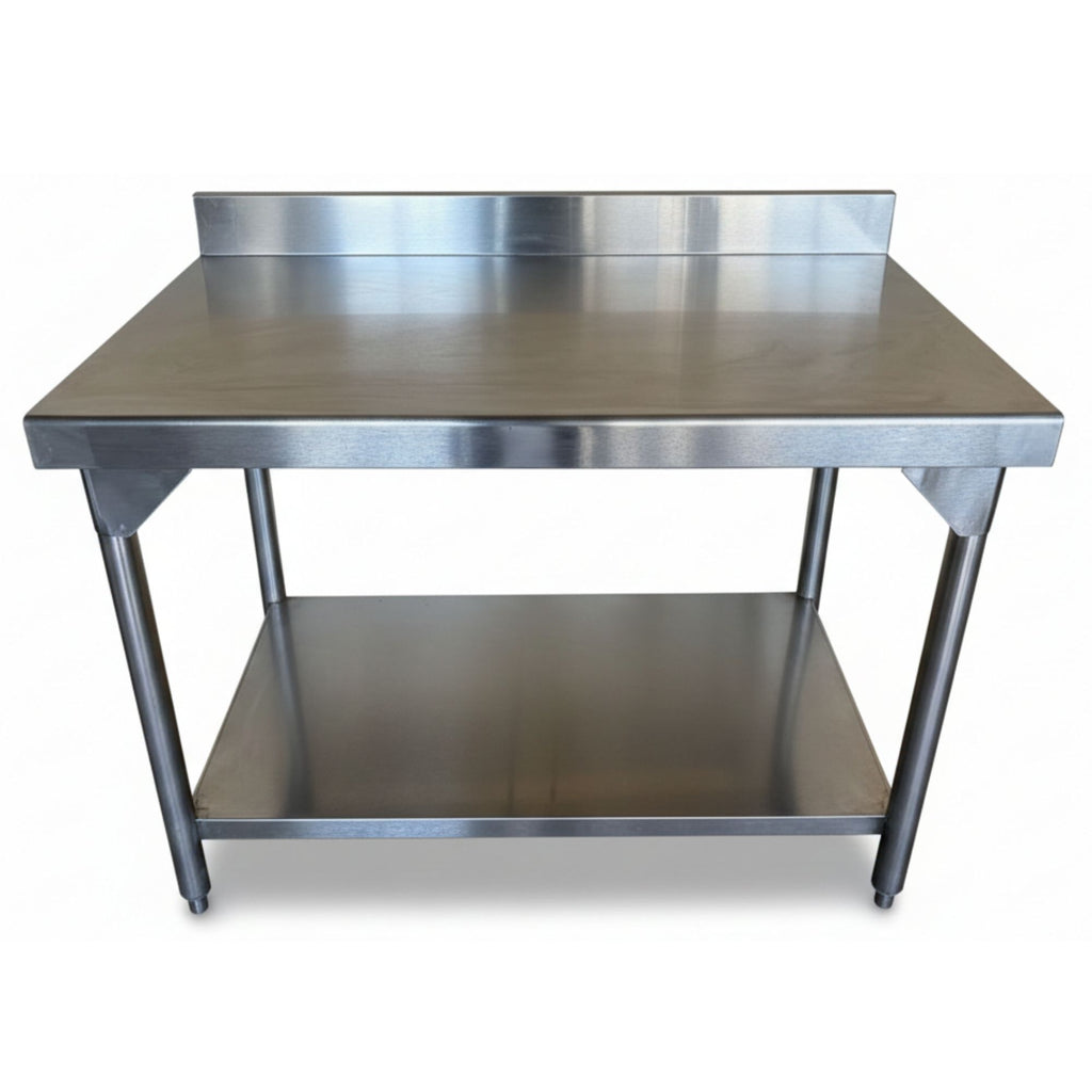 Mesa de trabajo de acero inoxidable con lambrin
