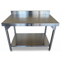 Mesa de trabajo de acero inoxidable con lambrin