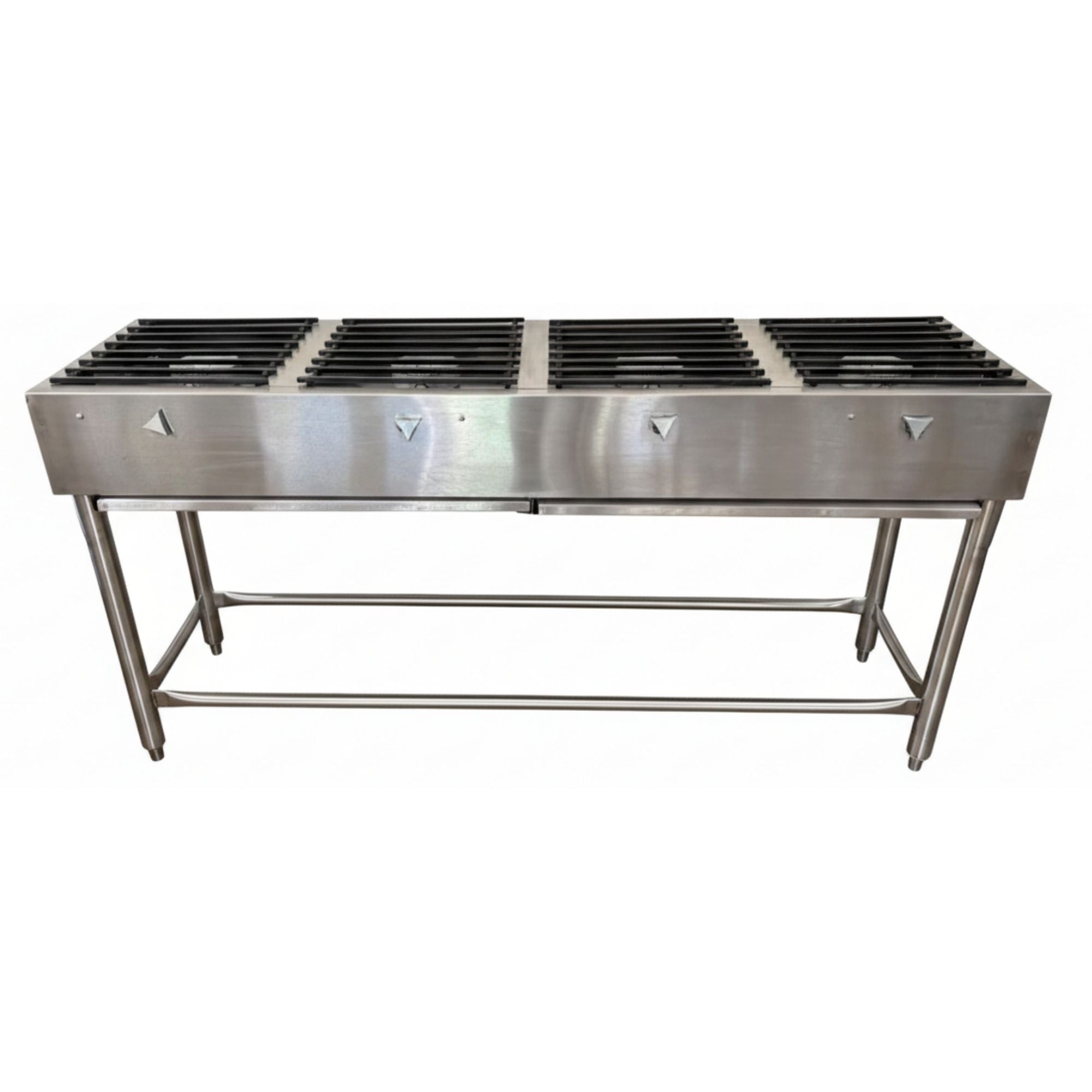 Parrilla horizontal de acero inoxidable con quemadores